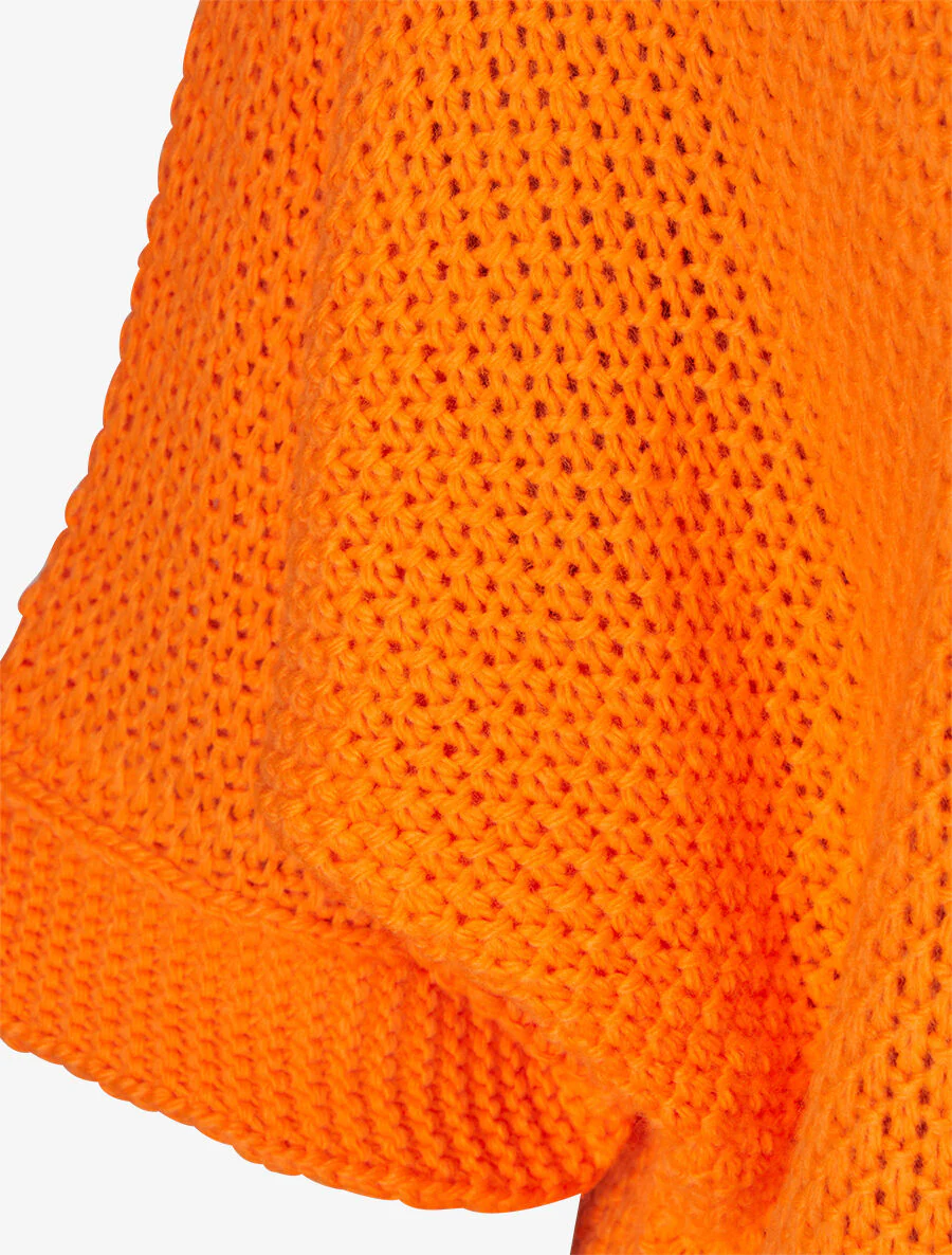 Gebreide trui met 3/4 mouwen - Fluoriserend oranje - Image 3