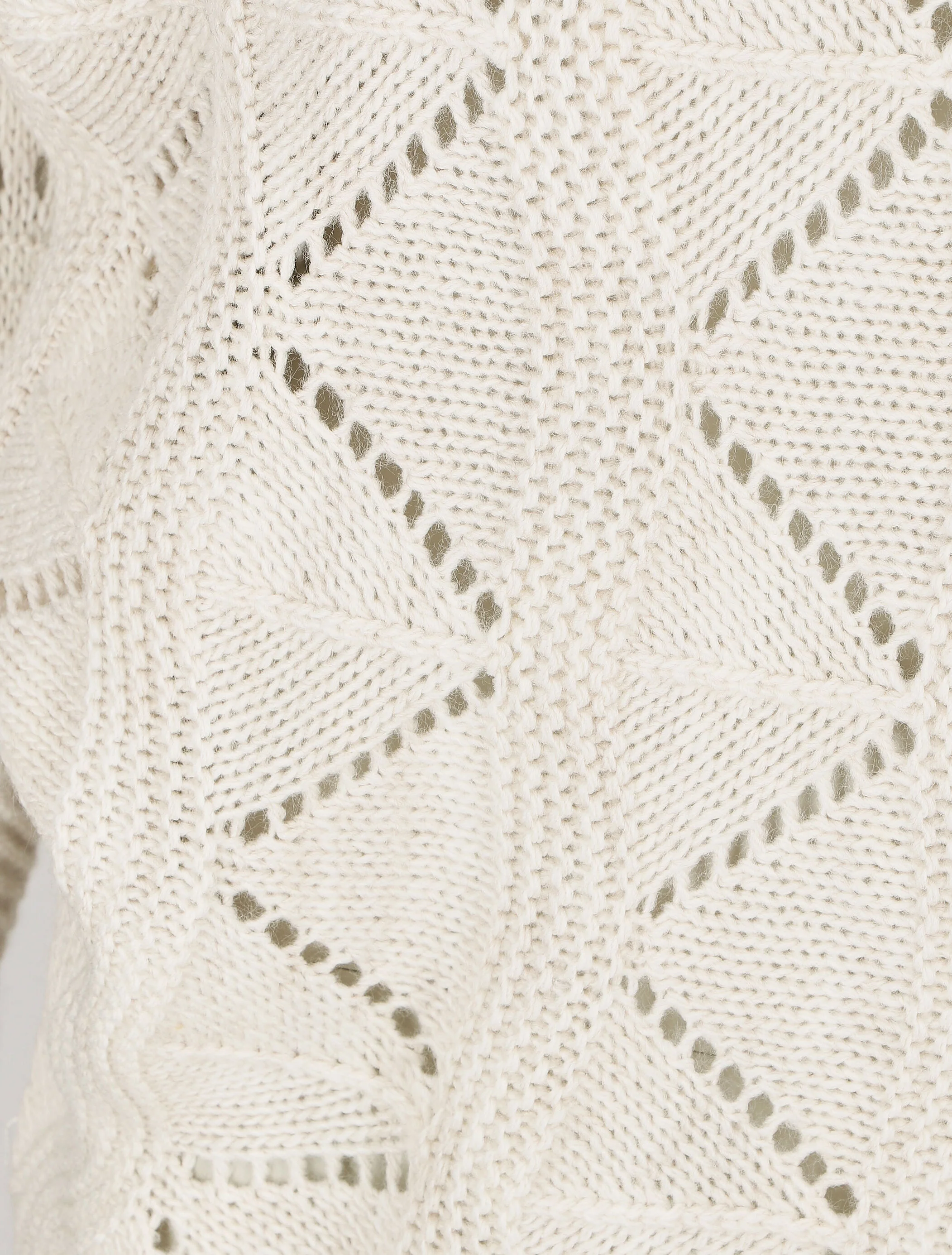 Gebreide zigzag trui - Beige - Image 3
