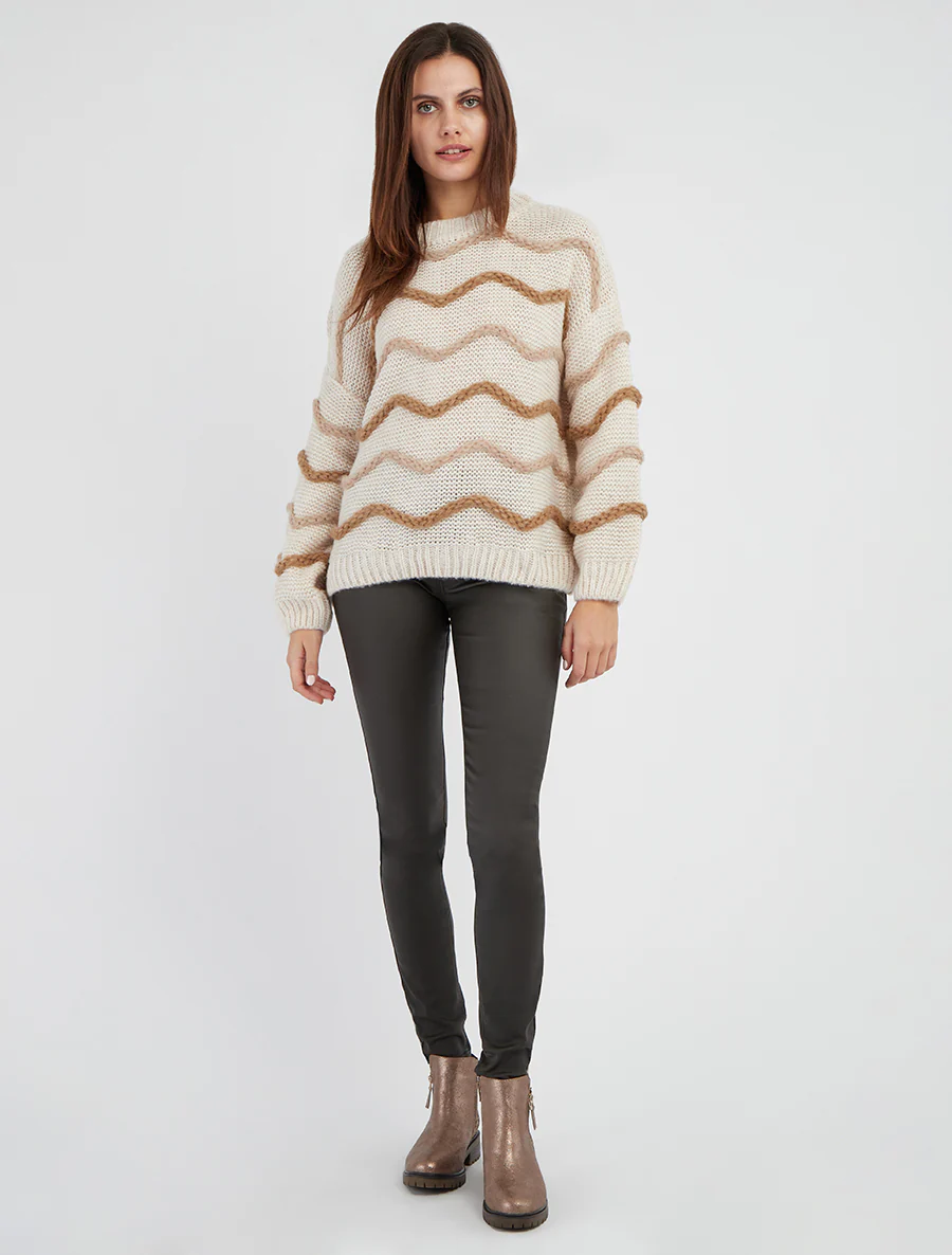 Gecoate skinny jeans met normale taille - Donker kaki - Image 4