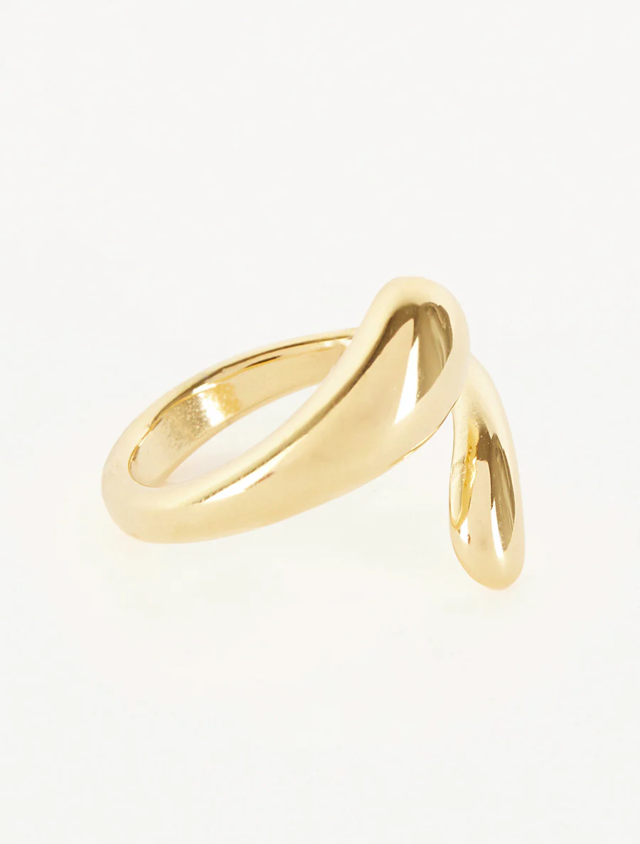Gedraaide en bolvormige ring - Goud - Image 2