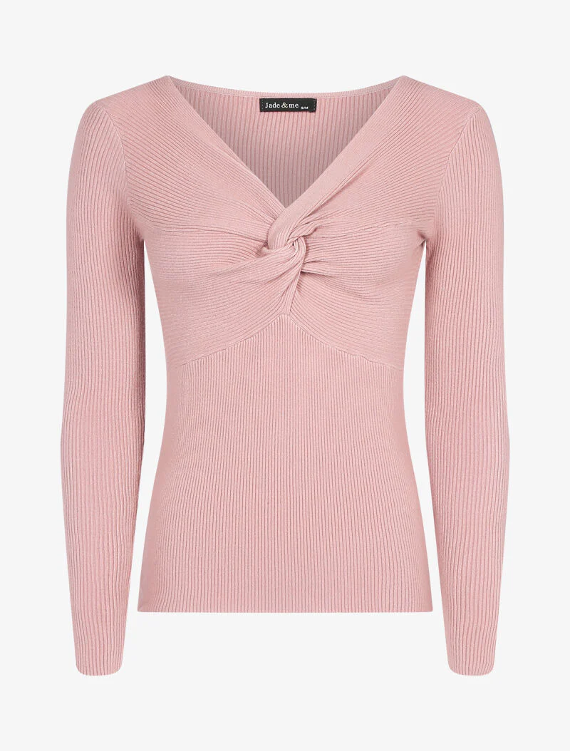 Trui met gedraaid hals - roze