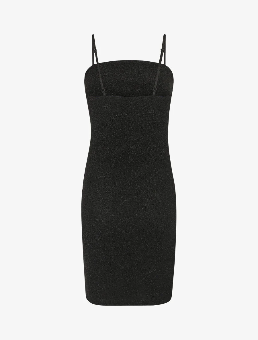 Gedrapeerde jurk met lovertjes - Zwart - Image 2
