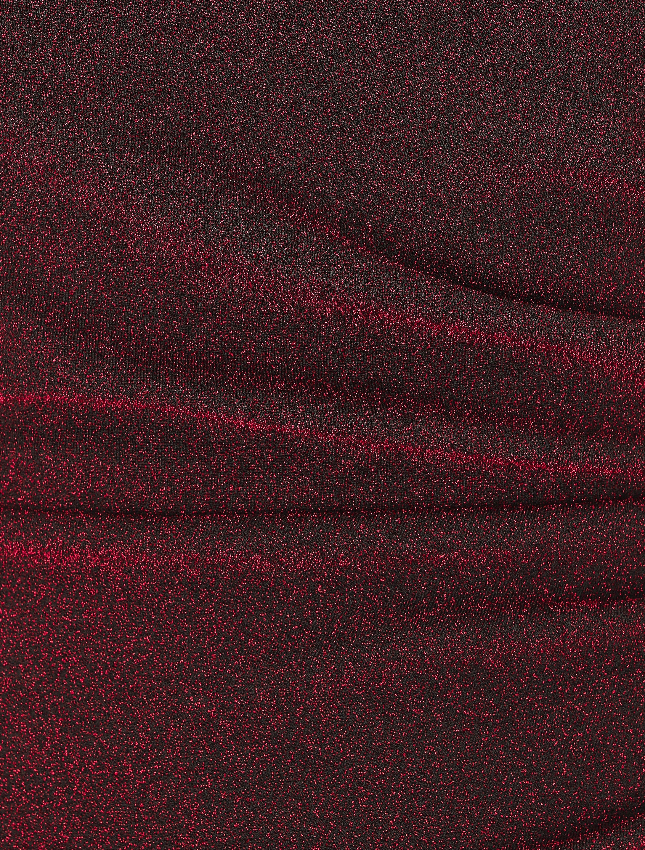 Gedrapeerde jurk met lovertjes - Rood - Image 3