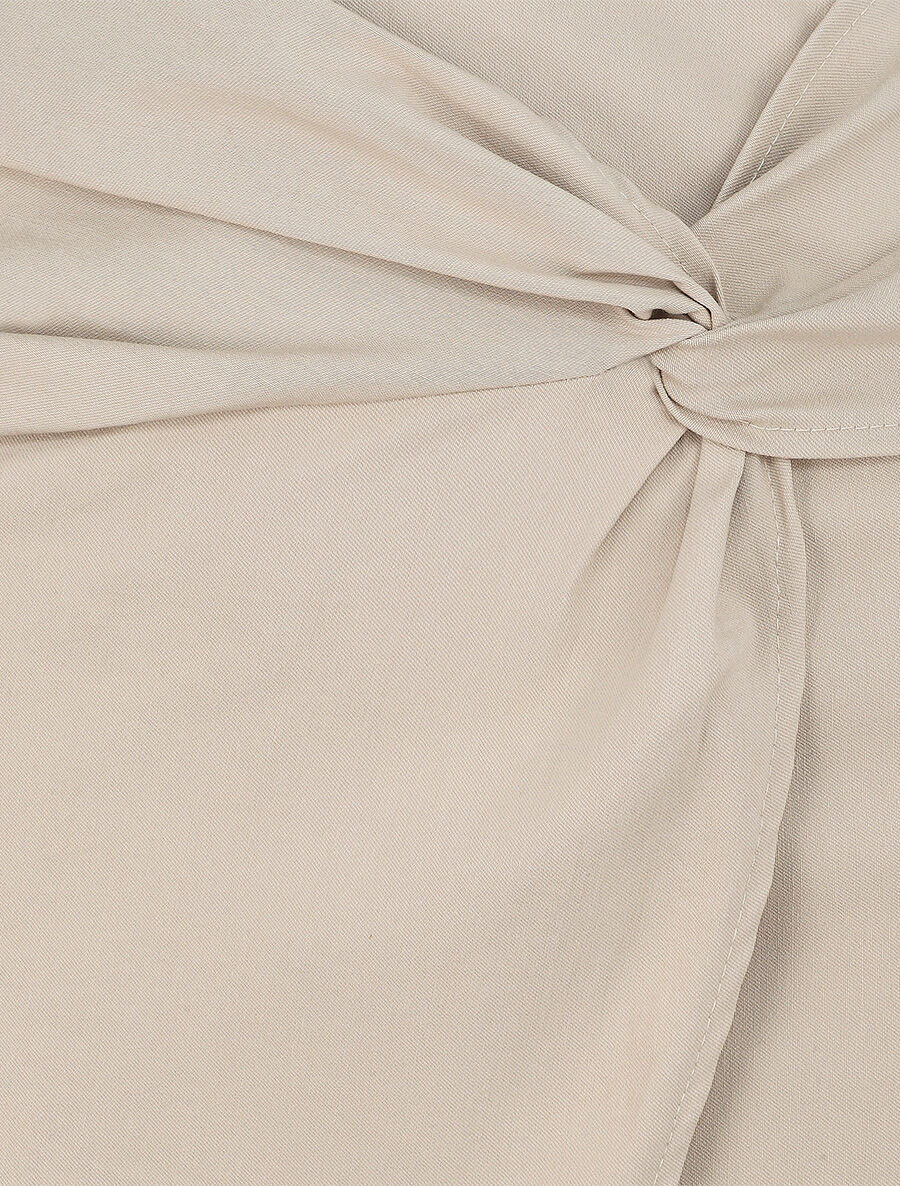 Gedrapeerde portemonnee rok - Beige - Image 3