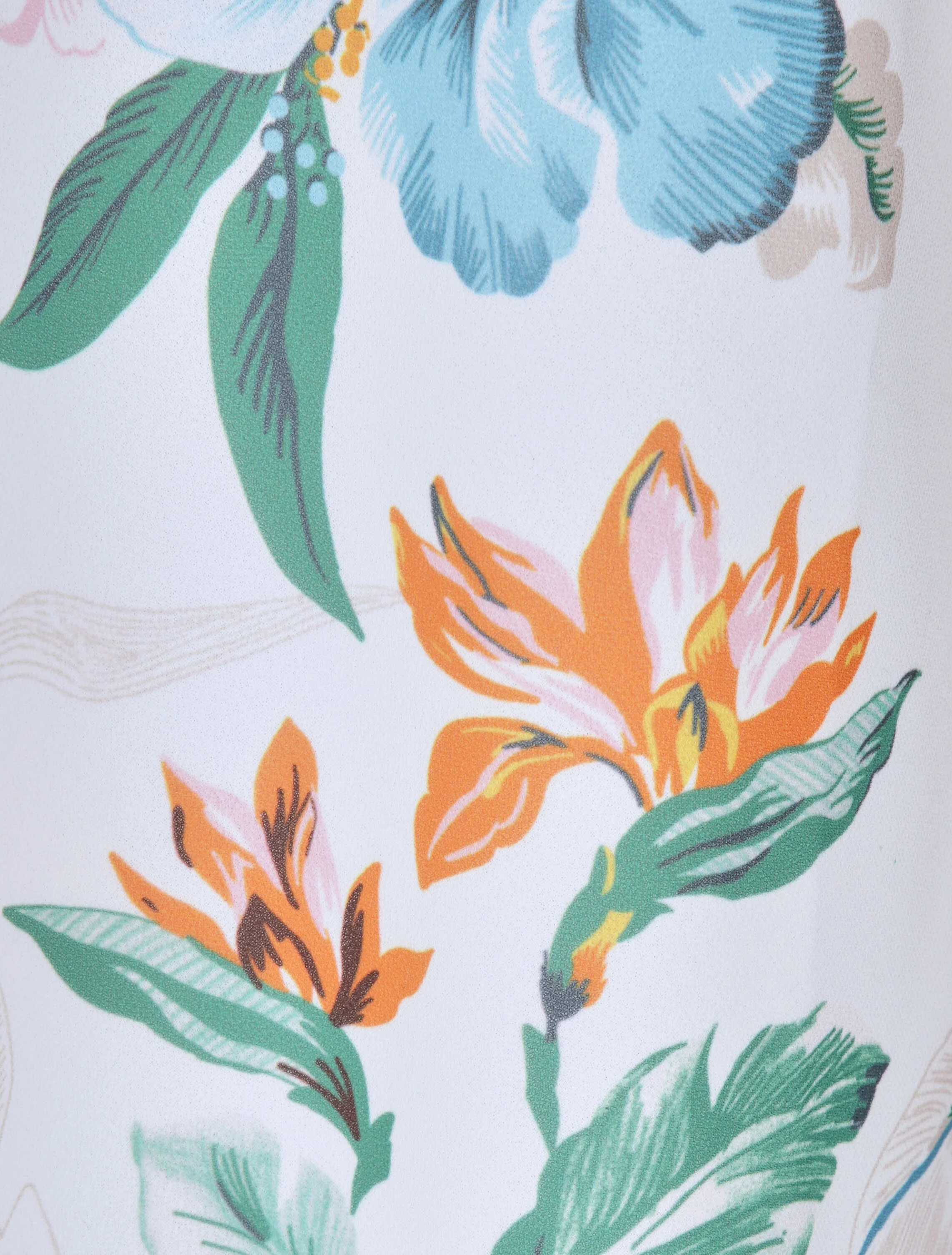 Gedrukte grafische blouse met gekruiste bandjes - Wit - Image 3