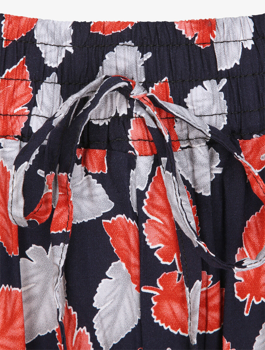 Gedrukte herfstbladeren harem broek - Marine - Image 3