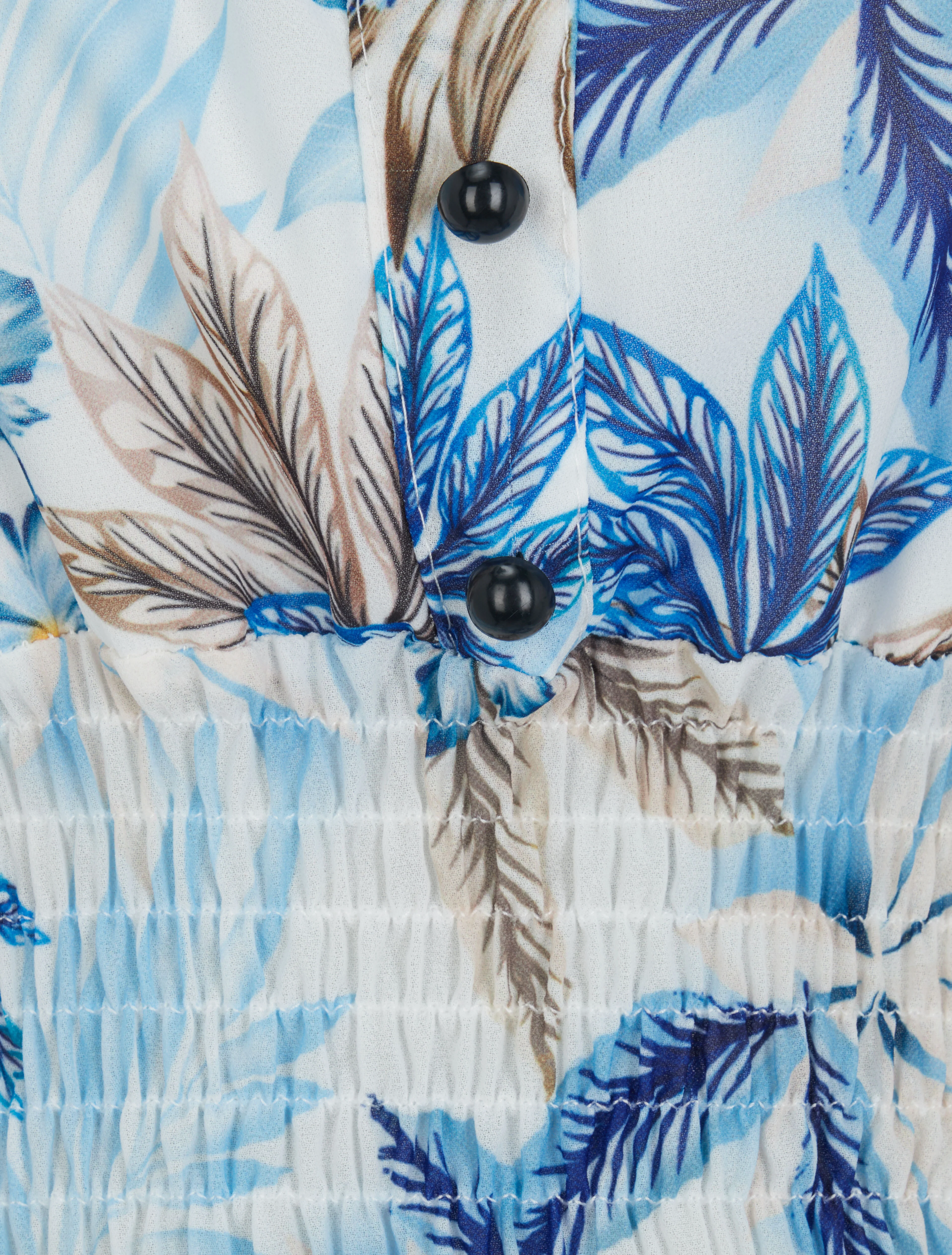 Gedrukte tropische elastische bovenkant - Blauw - Image 3