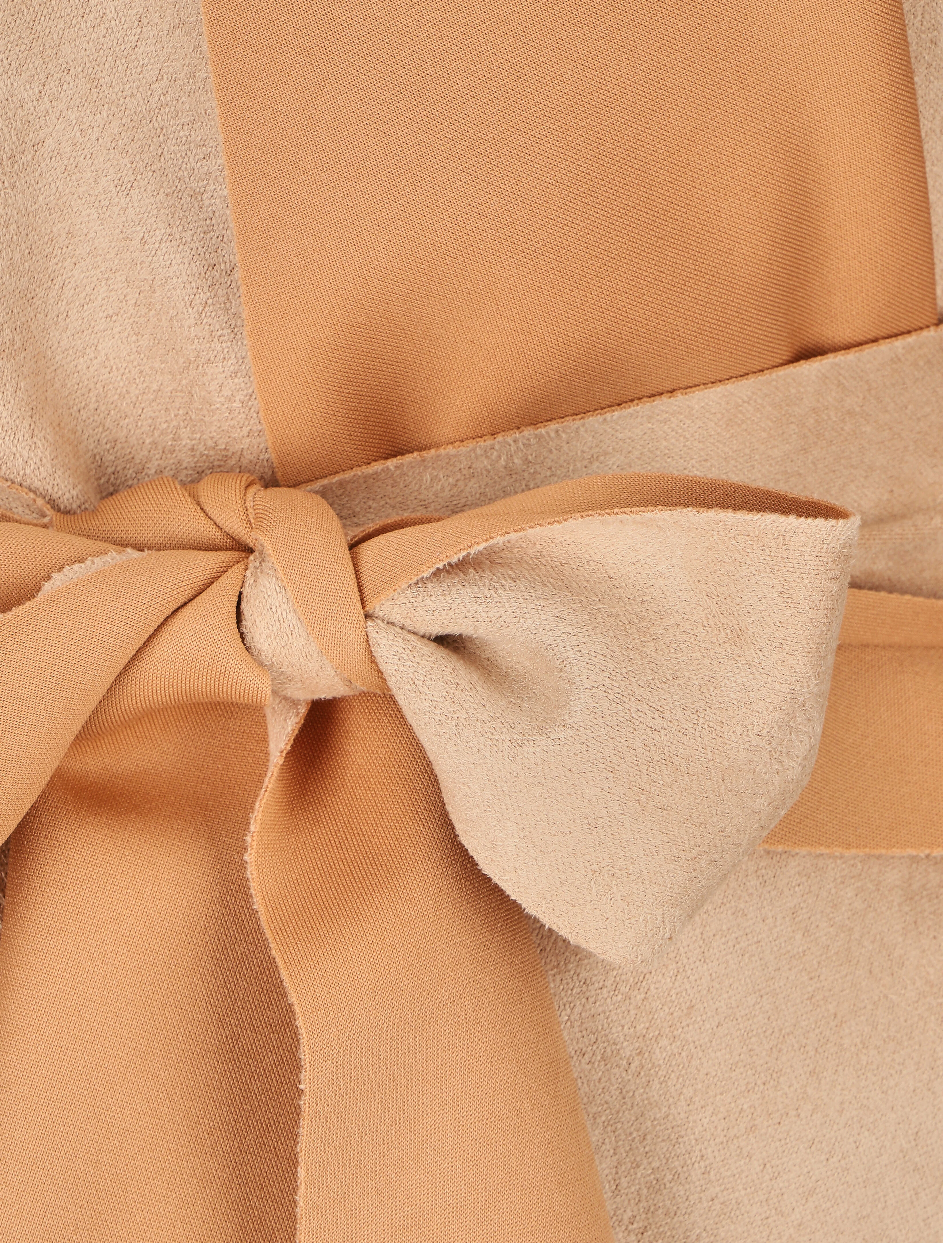 Gegooid suède vest - Beige - Image 3