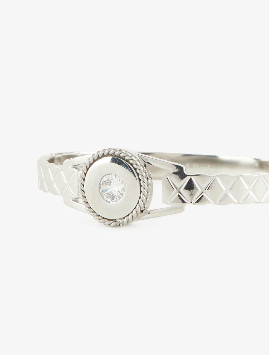 Gegraveerde armband en ingelegde zirkonia. - Geld - Image 3