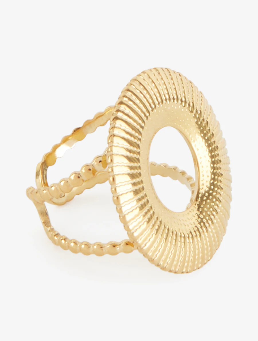 Gegraveerde medaillonring - Goud - Image 2