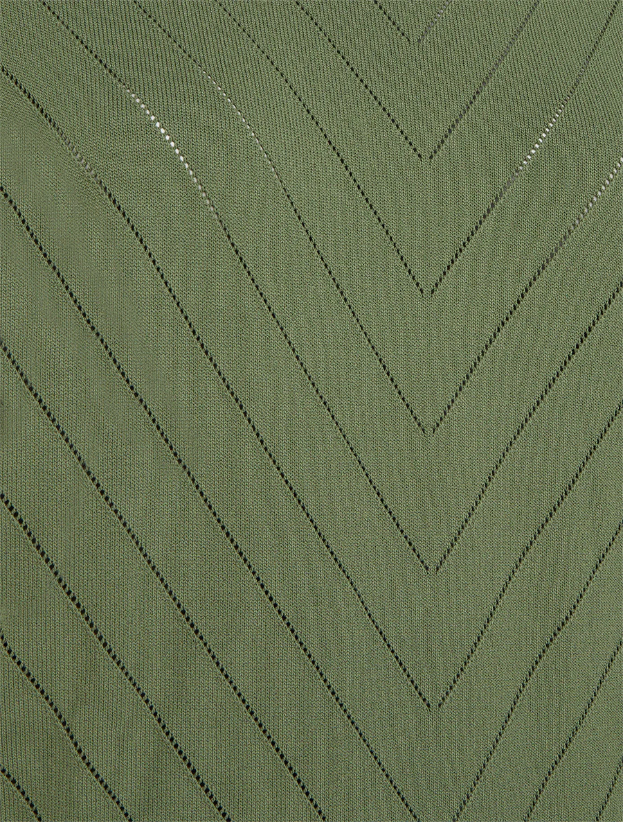 Gehaakt top met ronde hals - Kaki - Image 3