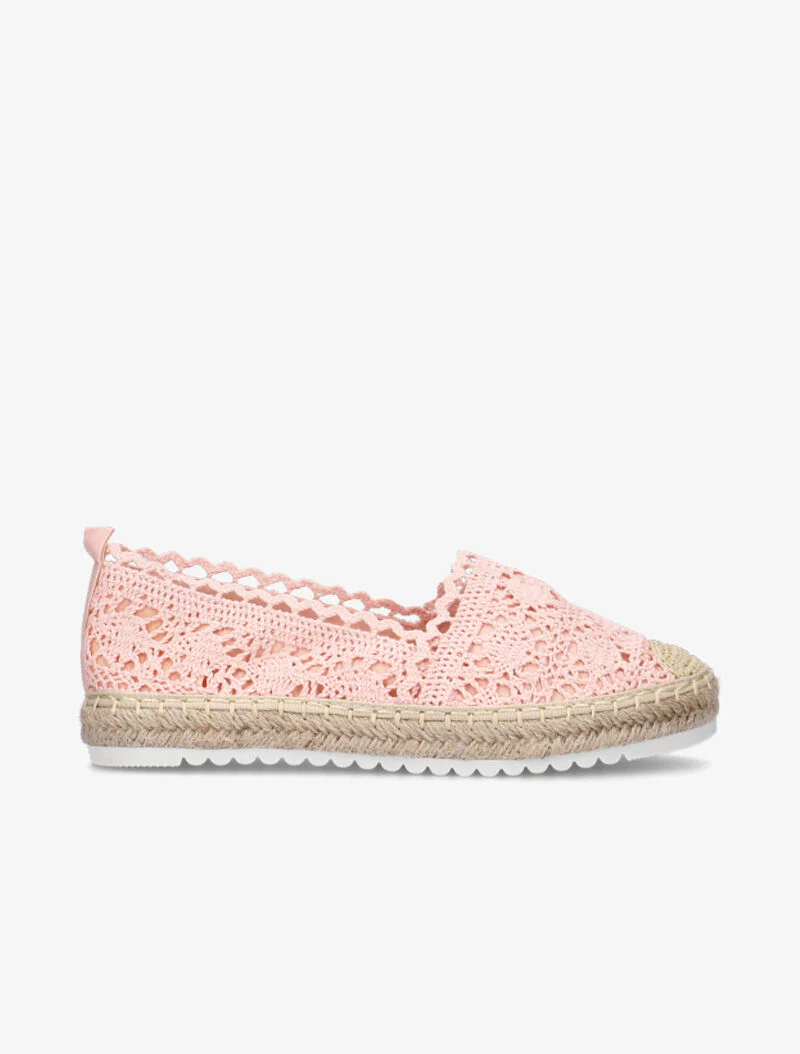 Gehaakte espadrilles - roze
