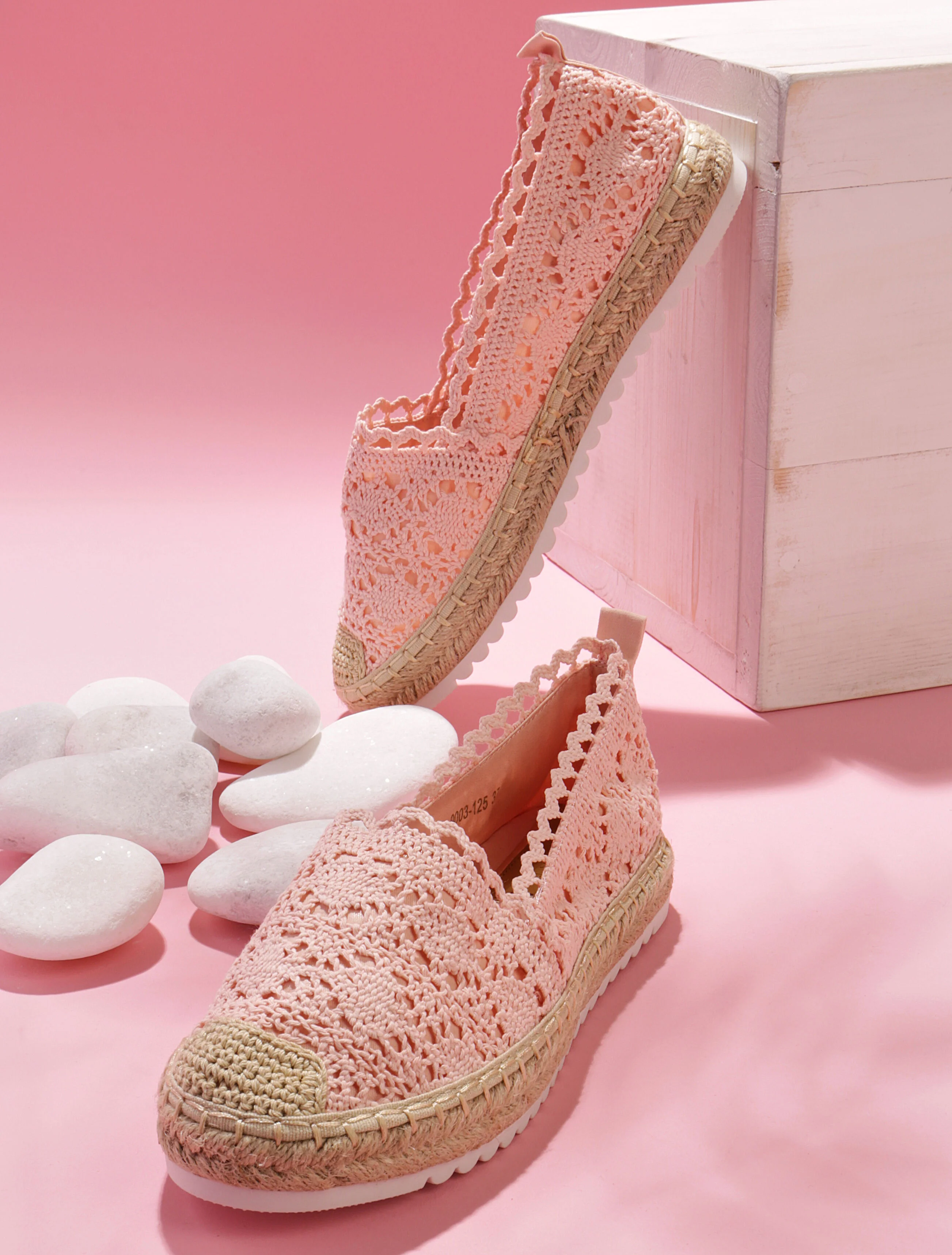 Gehaakte espadrilles - roze - Image 5