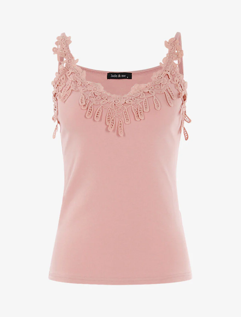Gehaakte haltertop - roze