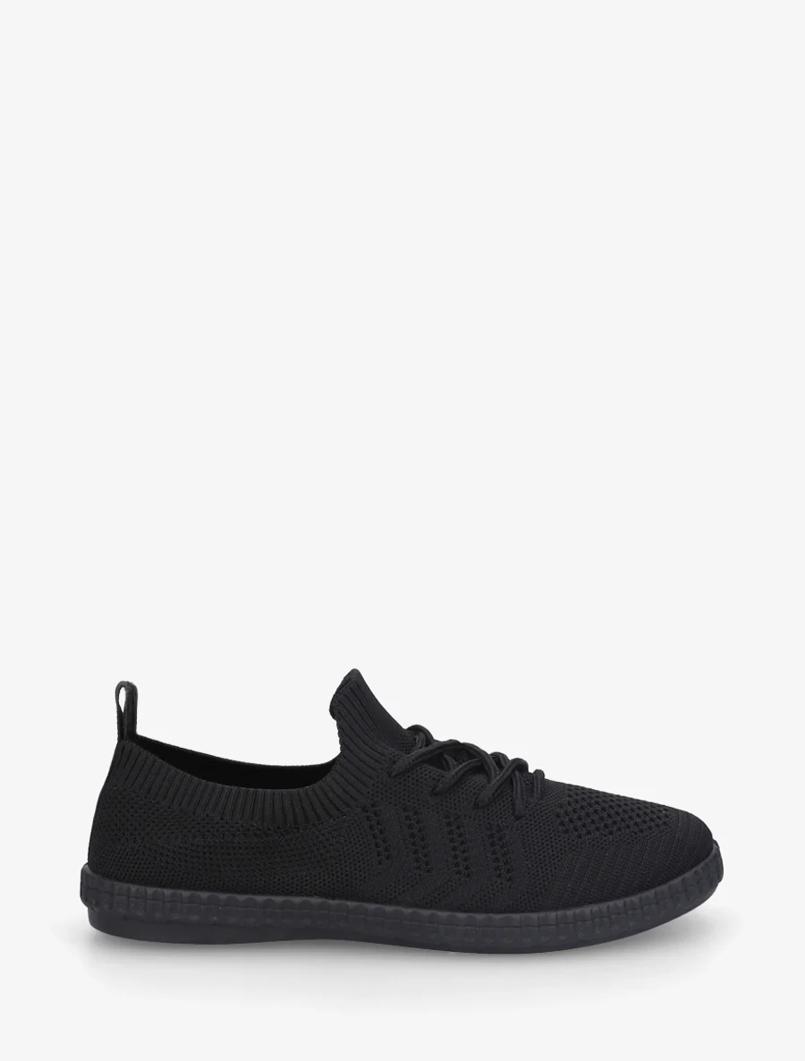Gehaakte stoffen tennisschoenen - Zwart