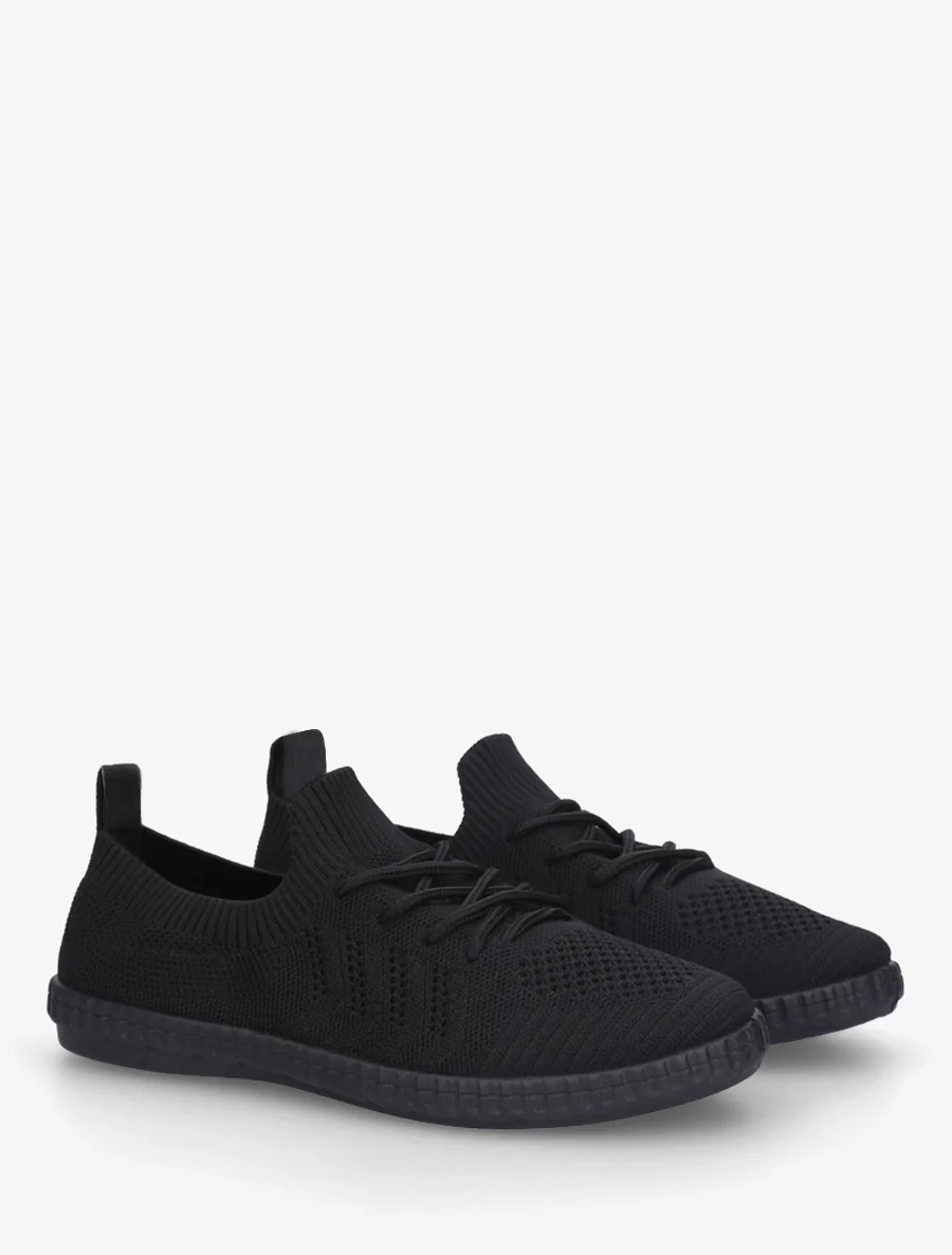 Gehaakte stoffen tennisschoenen - Zwart - Image 4