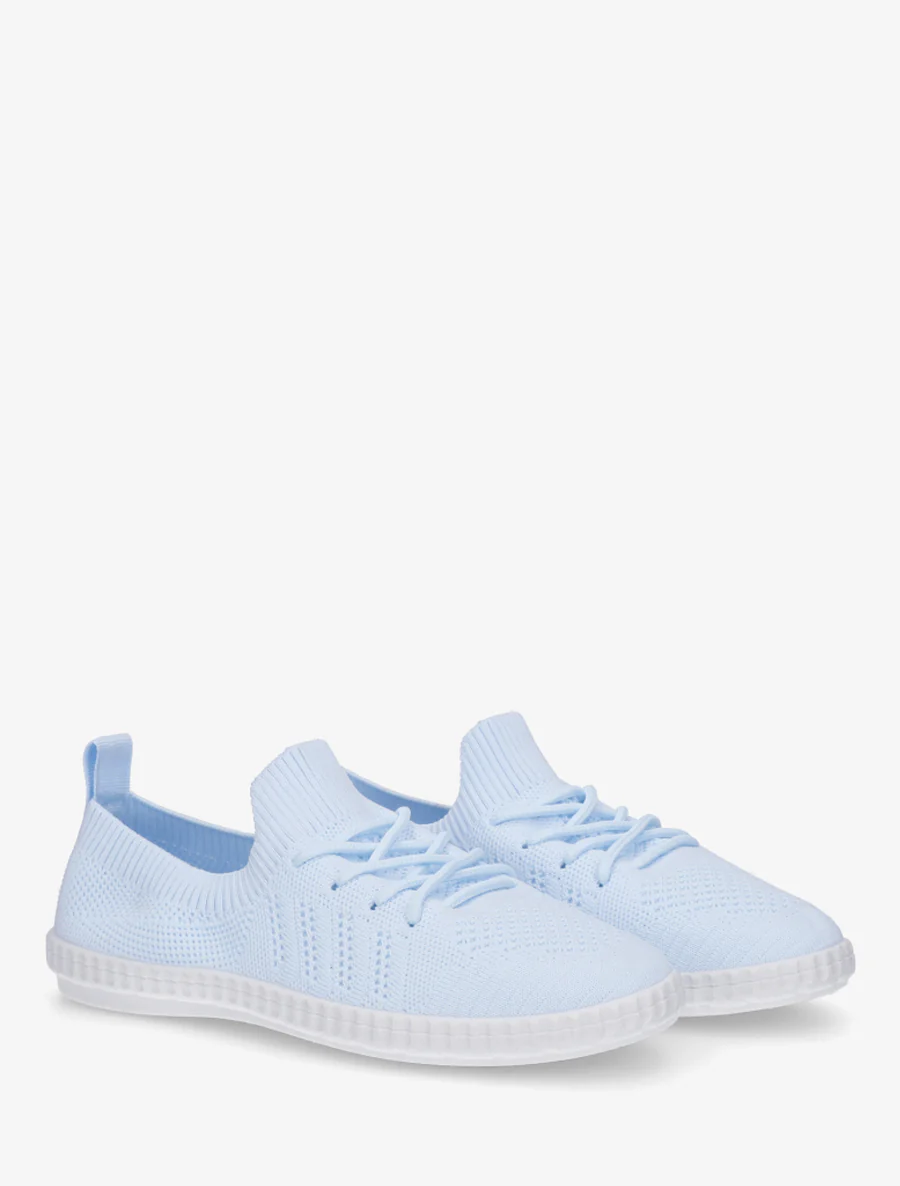 Gehaakte stoffen tennisschoenen - Lichtblauw - Image 4