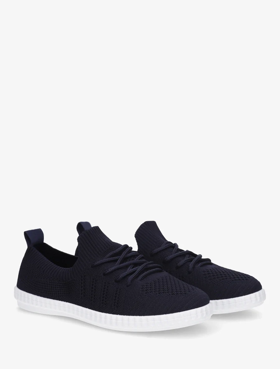 Gehaakte stoffen tennisschoenen - Nachtblauw - Image 4