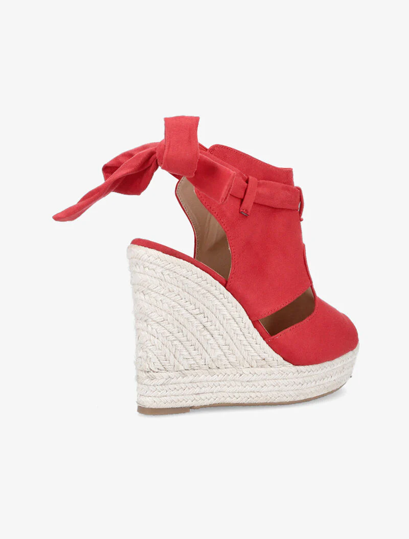 Sleehaksandalen met geknoopte enkelband - rood - Image 4