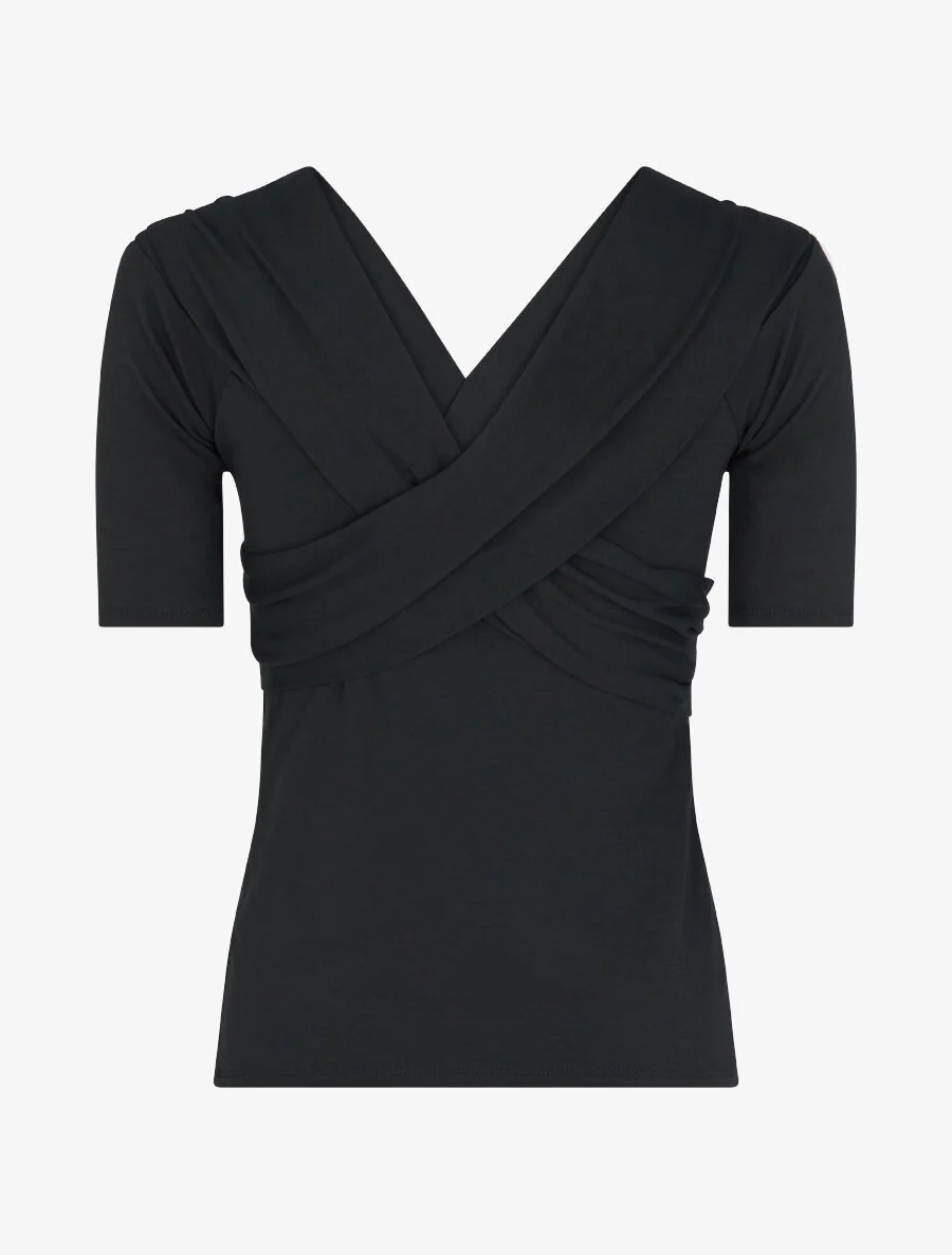Top met gekruiste panden - Zwart - Image 3