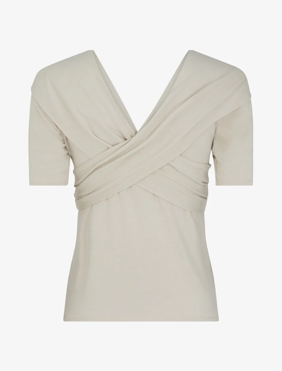 Top met gekruiste panden - Beige - Image 2