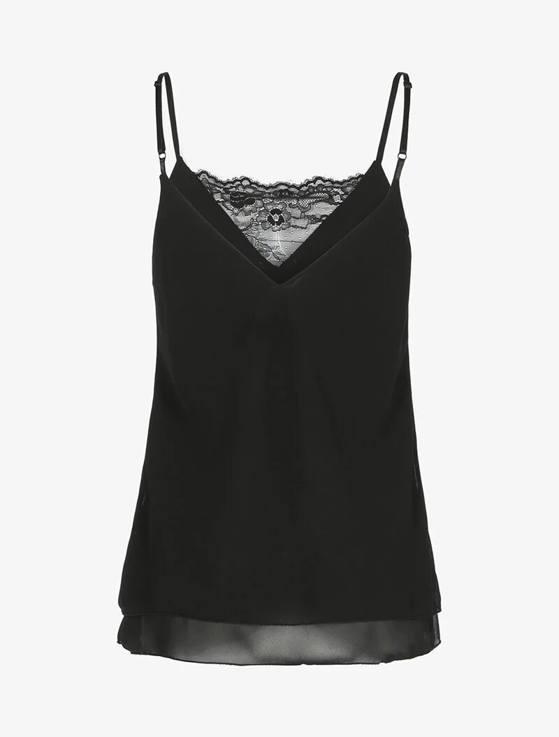 Gelaagd tanktop - zwart - Image 2