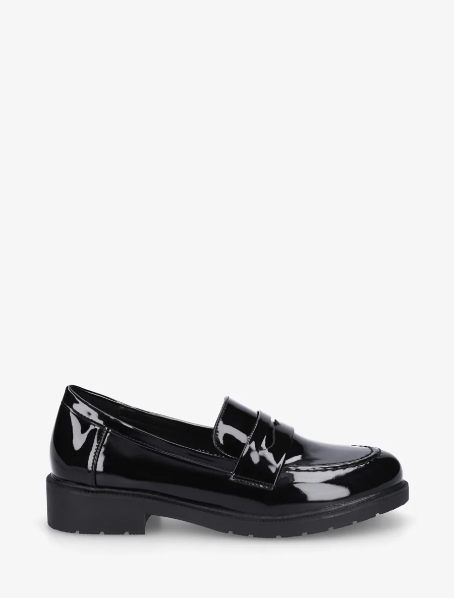 Gelakte mocassins van imitatieleer - Zwart