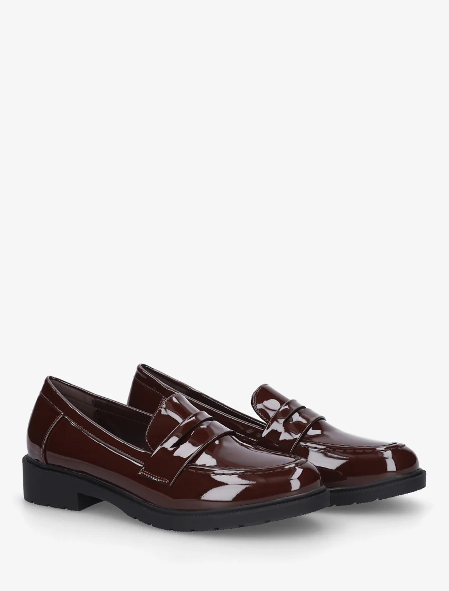 Gelakte mocassins van imitatieleer - Bruin - Image 4