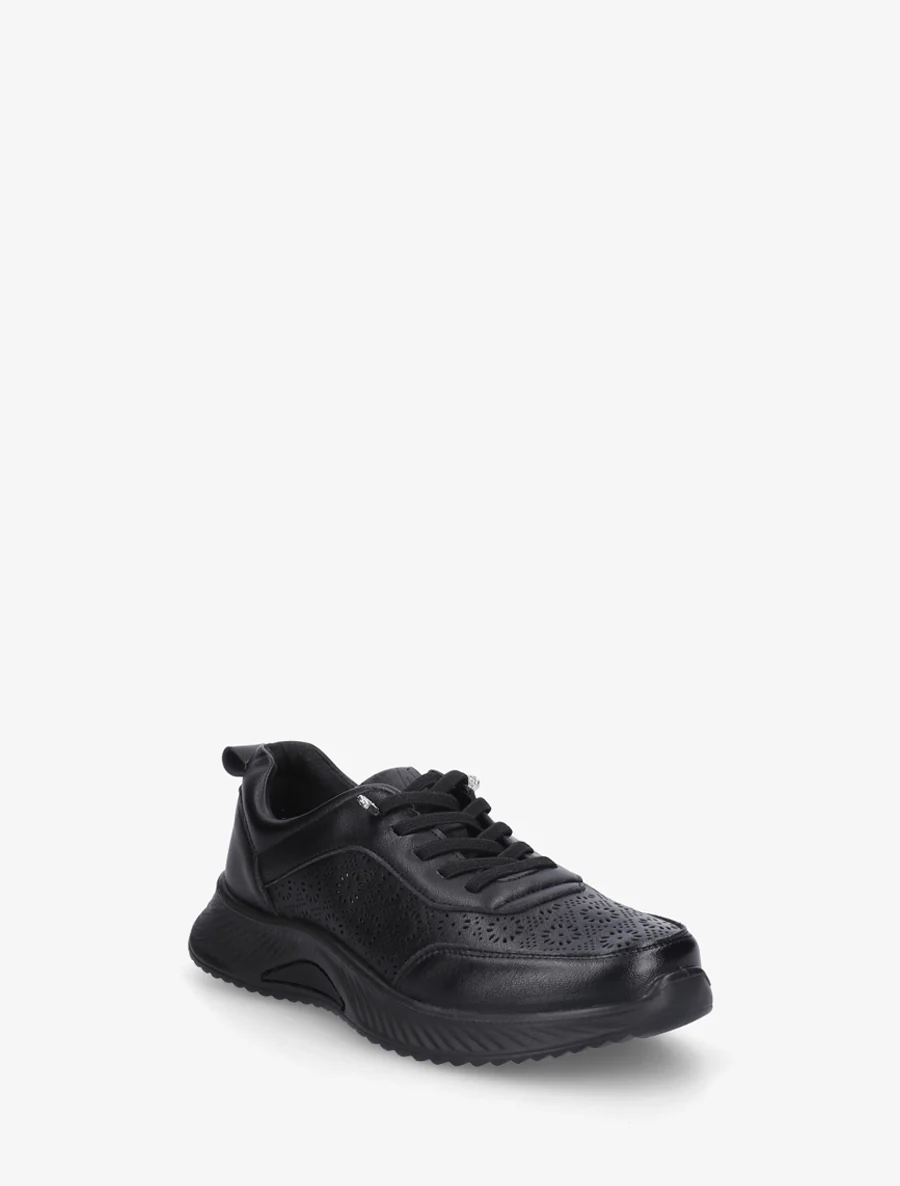 Geperforeerde sneakers met fantasiepatroon - Zwart - Image 2