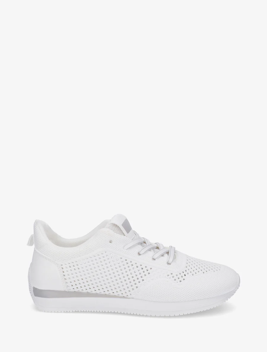 Geperforeerde stoffen sneakers - Wit