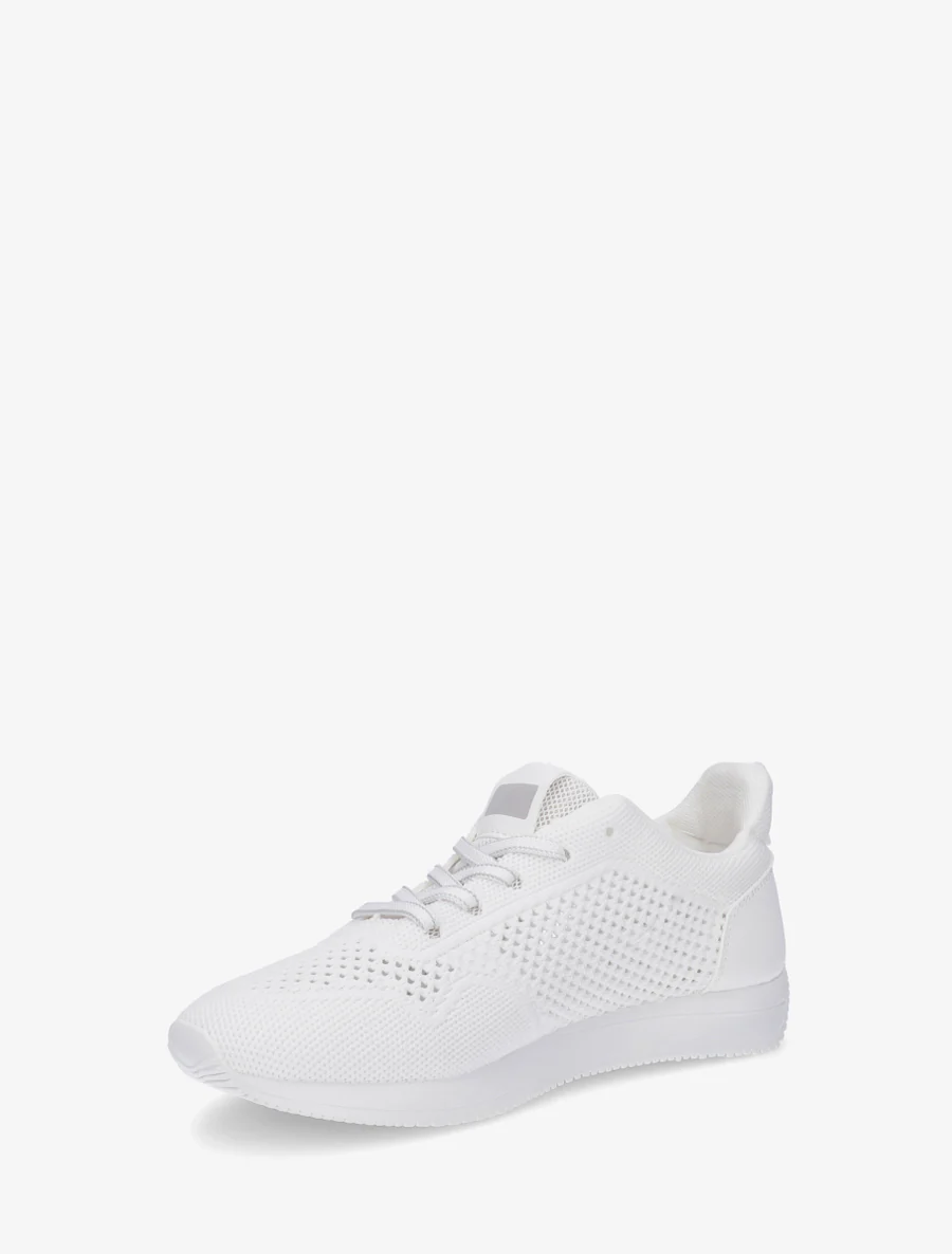 Geperforeerde stoffen sneakers - Wit - Image 3