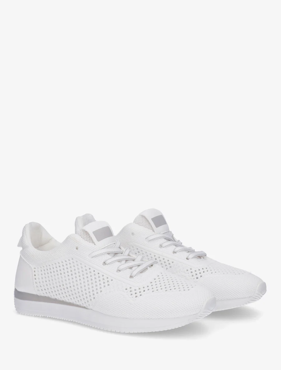 Geperforeerde stoffen sneakers - Wit - Image 4