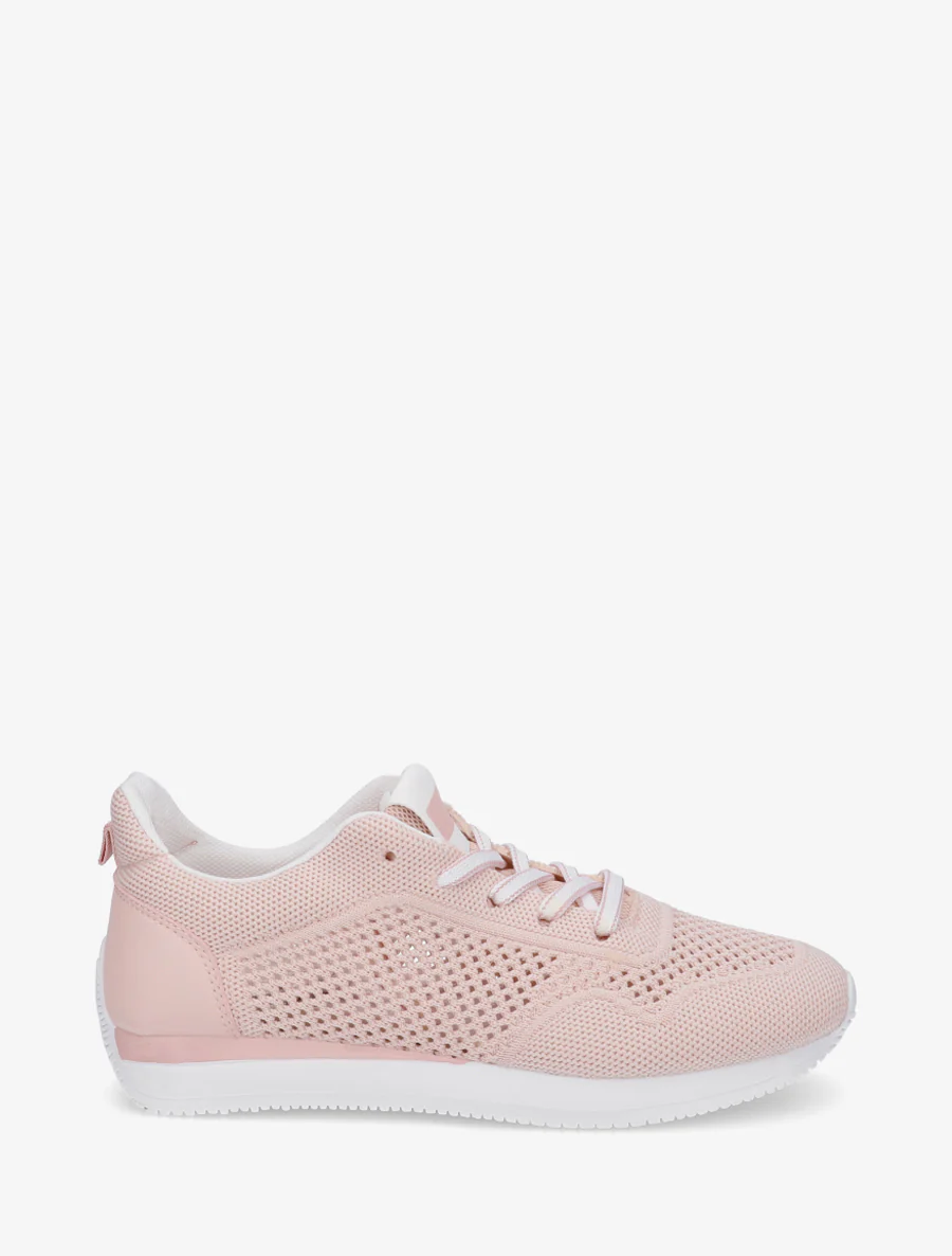 Geperforeerde stoffen sneakers - Roos