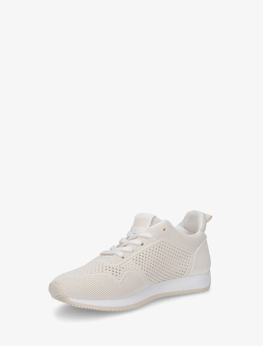 Geperforeerde stoffen sneakers - Beige - Image 3