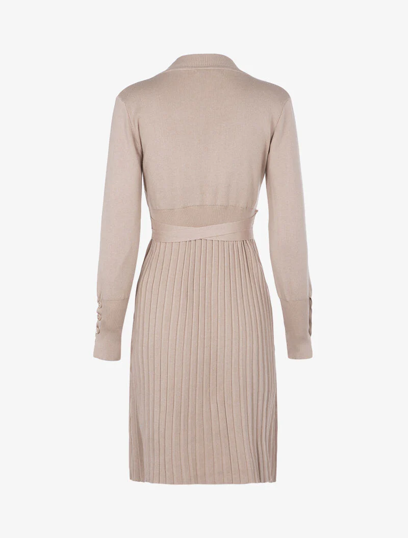 Wafeljurk met bischopsmouwen - roze beige - Image 2