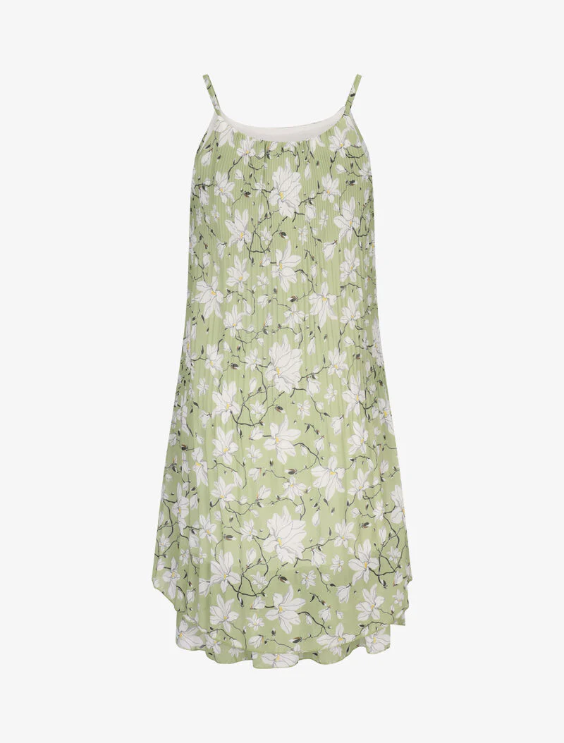 Geplooide jurk met bloemenprint - anijsgroen - Image 2