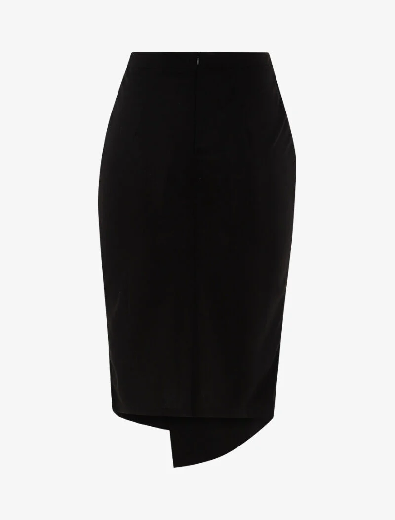 Rok met ruches en asymmetrische zoom - zwart - Image 2