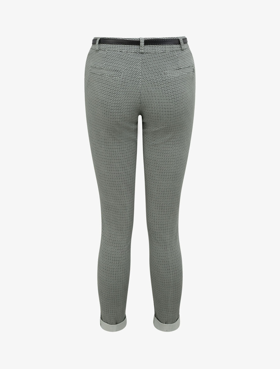 Geprinte Griekse 7/8 broek met omgekeerde randen - Kakigroen - Image 2
