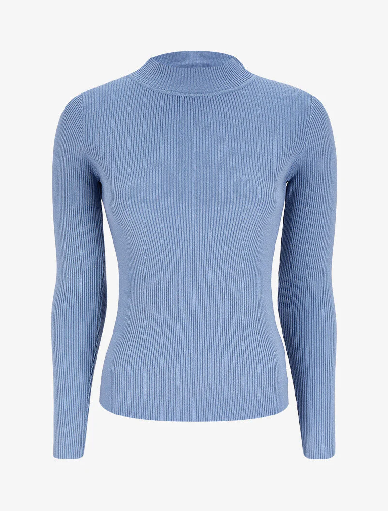 Geribbelde coltrui - Blauw