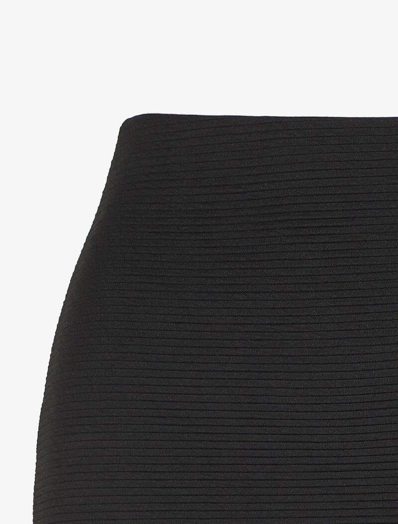 Geribde rok met hoge taille - Zwart - Image 3
