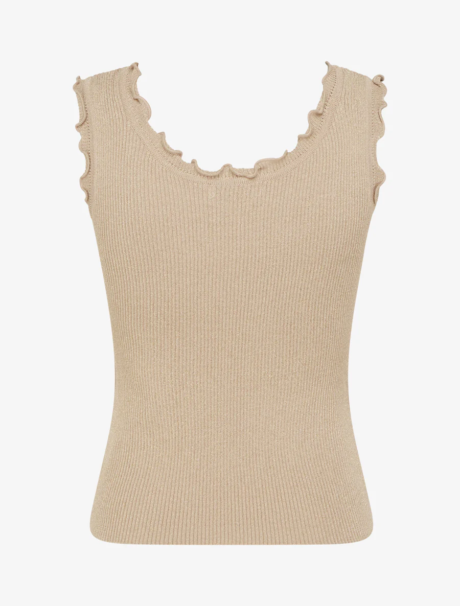 Geribd glitterhemdje - Beige - Image 2