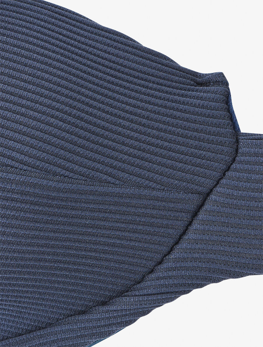 Geribde gescheurde bikini - Donkerblauw - Image 3