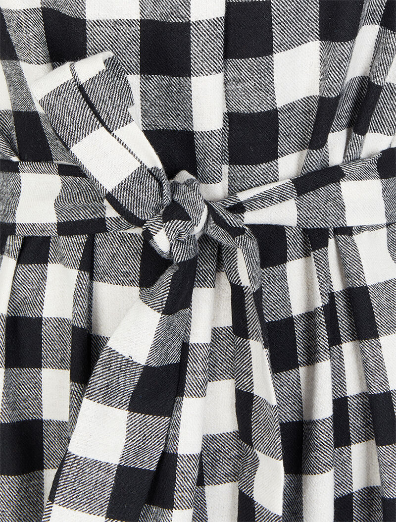 Geruite tuniek met zijsplitten - Zwart/wit - Image 3