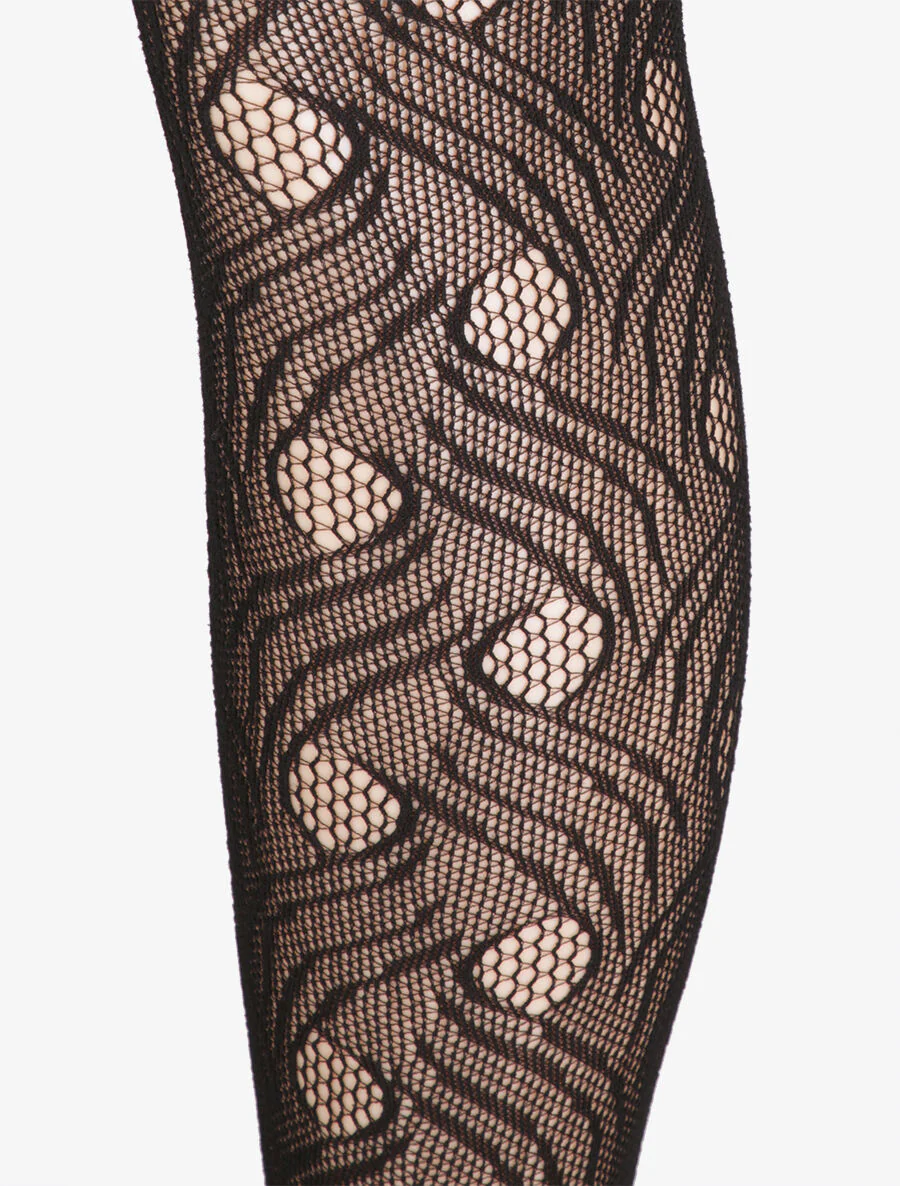 Visnetpanty's met gescheurd effect - Zwart - Image 2