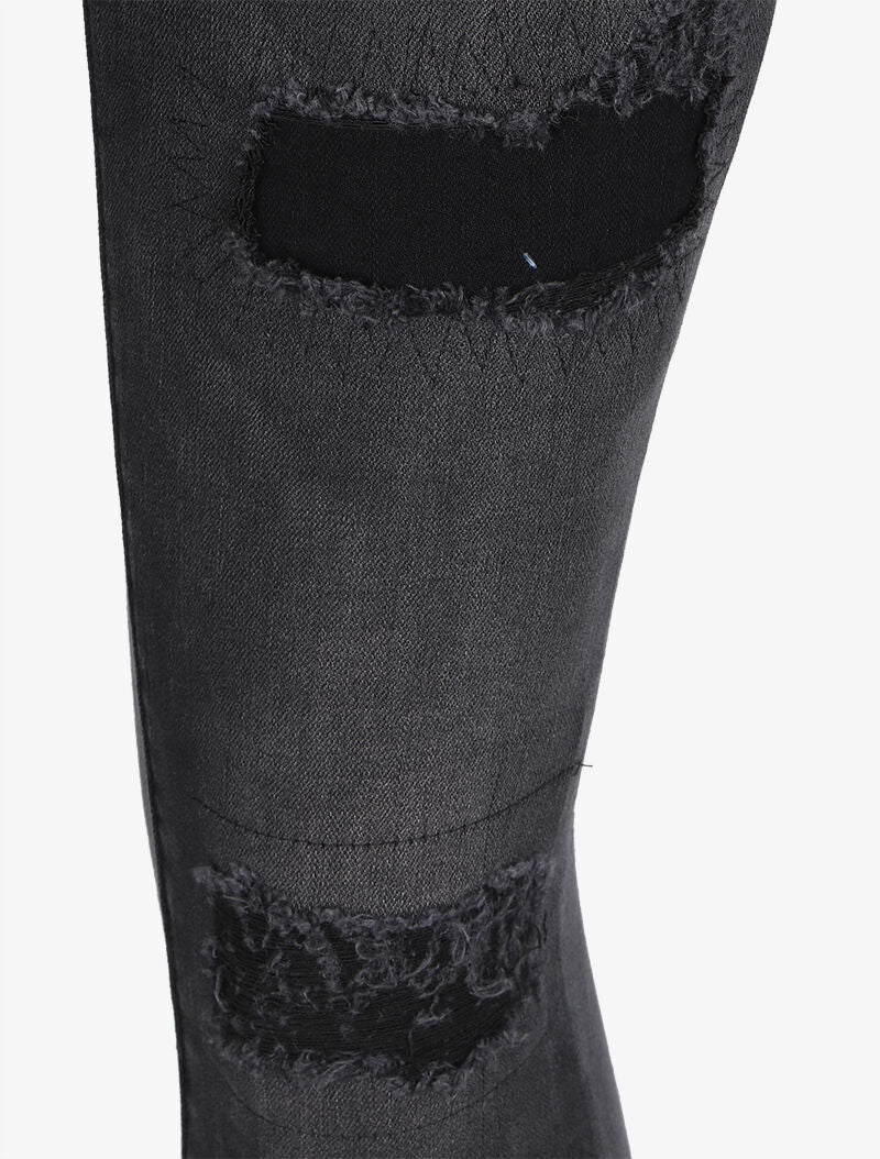 Gescheurde skinny jeans met lage taille - Zwart - Image 3