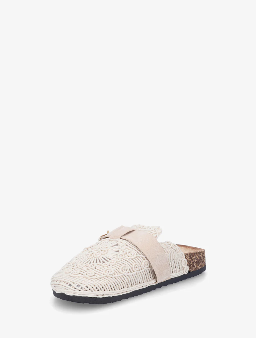 Gesloten muiltjes in macramé - Beige - Image 3