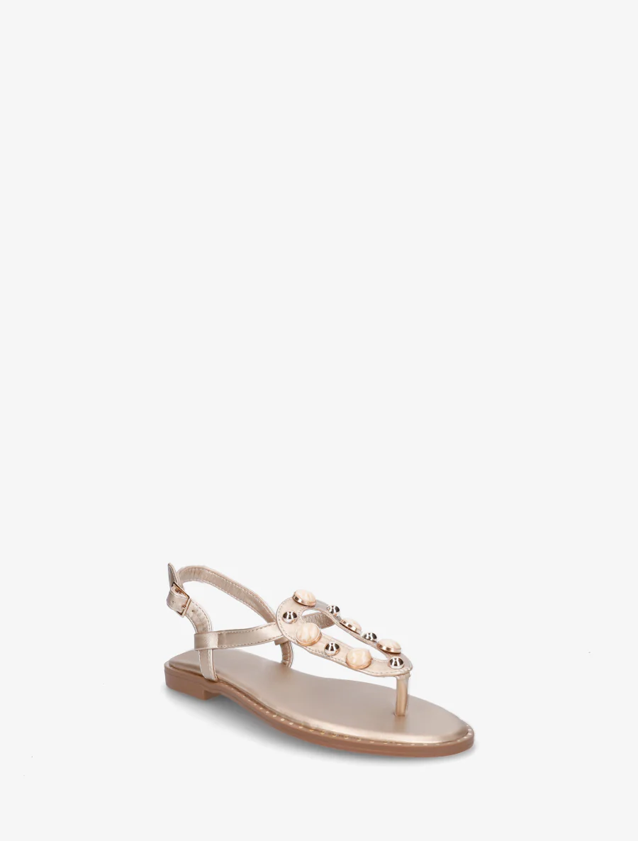 Gesloten sandalen met studs en gemarmerde sieraden - Goud - Image 2