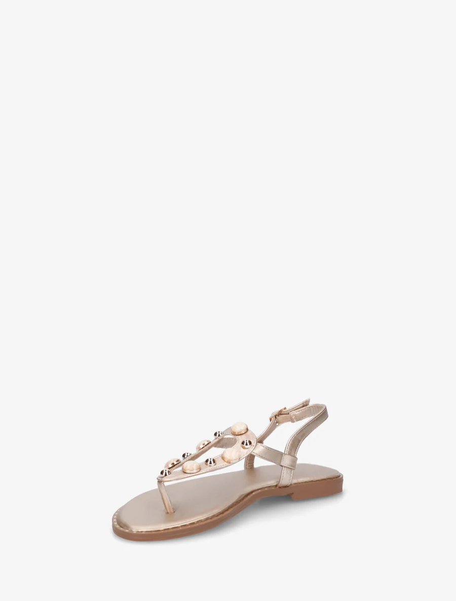 Gesloten sandalen met studs en gemarmerde sieraden - Goud - Image 3
