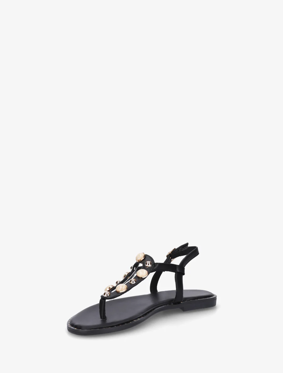 Gesloten sandalen met studs en gemarmerde sieraden - Zwart - Image 3