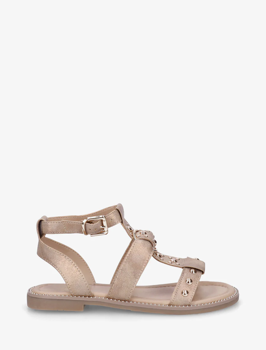 Gespikkelde platte sandalen van iriserend imitatieleer. - Mol